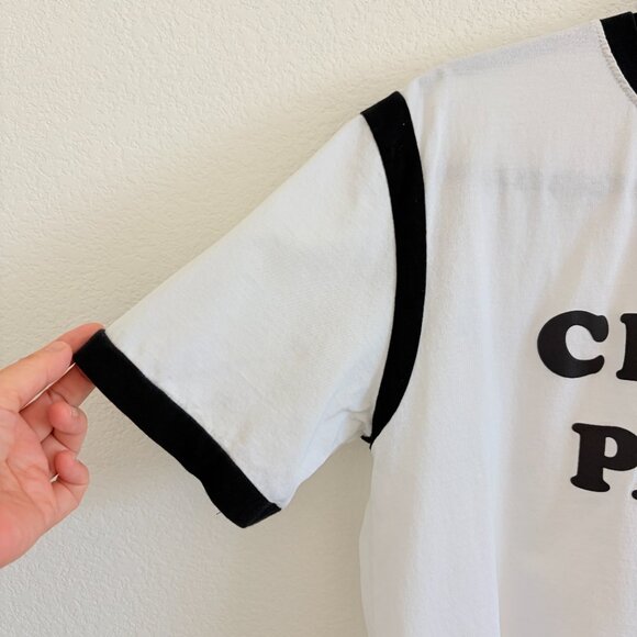 White/Black T-Shirt Womens Medium 100% Cotton Designer Inspired - Picture 5 of 11